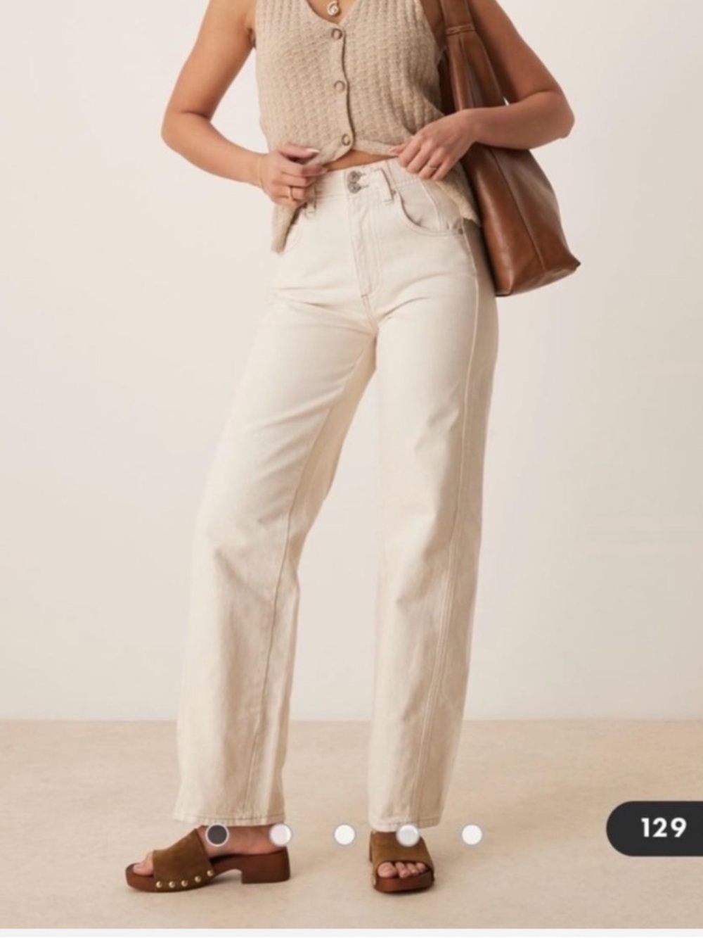We the free Free People Aster Straight Leg Jeans Cream